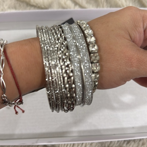 ✨ Rampage Silver Bangle Bracelet Set – 12 Pieces ✨ - Picture 3 of 3